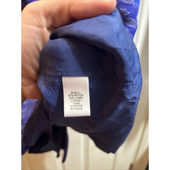 Banana Republic linen Dress Blue And Black Size 12 SHIPS IN 24HRS - Picture 5 of 9